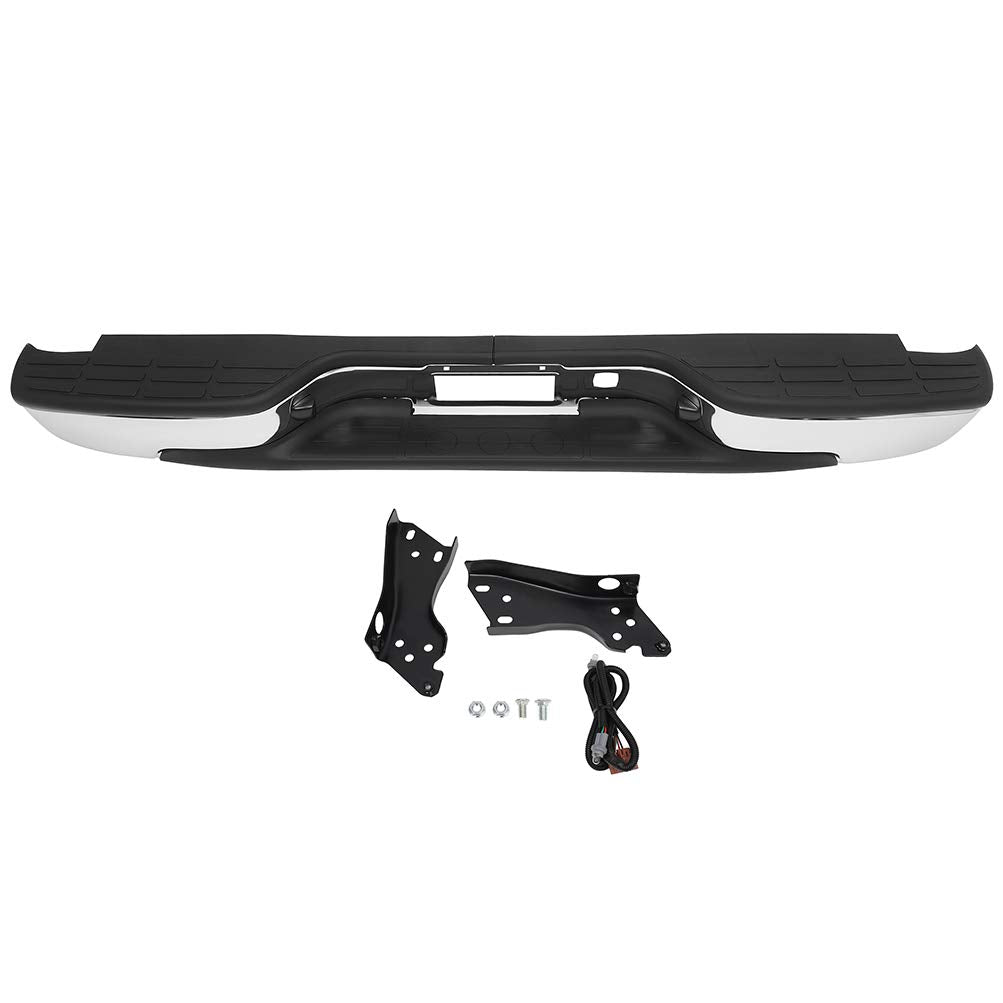 Findauto Chrome Rear Step Bumper,Back Bumper Fit For 1999-2006 For Chevrolet Silverado 1500 And For Gmc Sierra 1500, 2007 For Chevrolet Silverado 1500 Classic And For Gmc Sierra 1500 Classic