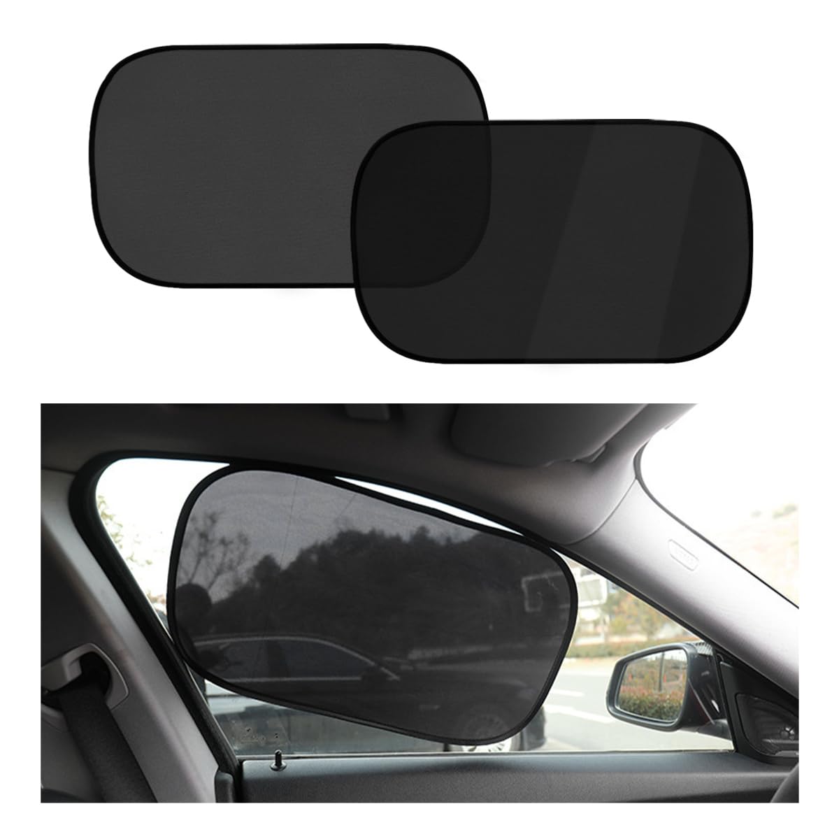 povtii 2 PCS Car Window Shade, 19.5''  12.2'' Vehicle Sunshade Protector for Side and Rear Window, Automotive Sun Protection You