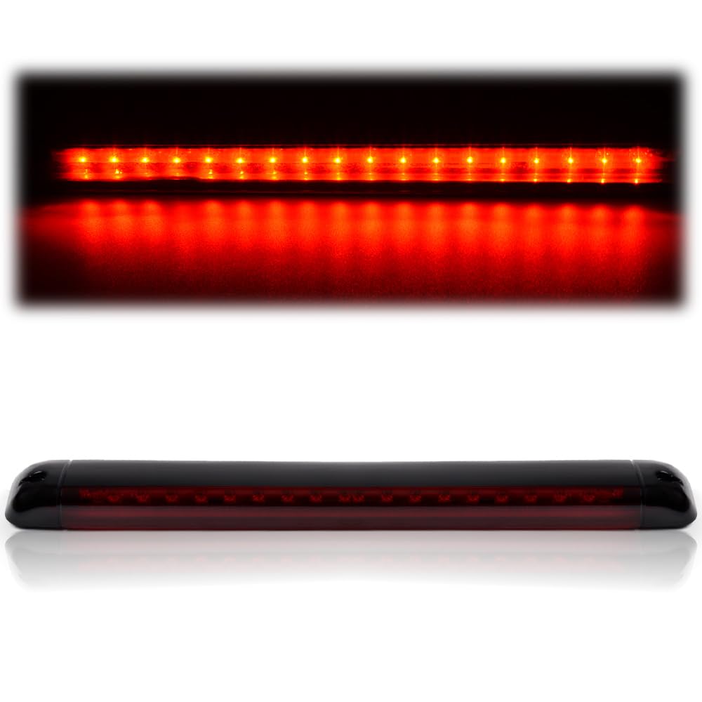 Cheda Third 3Rd Brake Lights, Compatible With 1992-2004 Chevy S10/ Suburban Tahoe Yukon, Red Lens Clear Housing Led Bar Tail Car