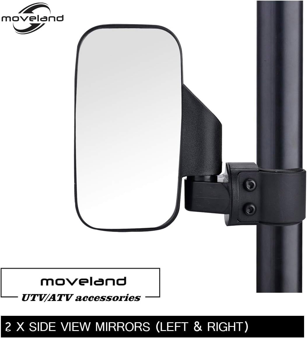 2022 Upgraded UTV Side View Mirrors, Adjustable Wide Rear Clear View with Shatter-Proof Tempered Glass, Moveland UTV Off Road Ac