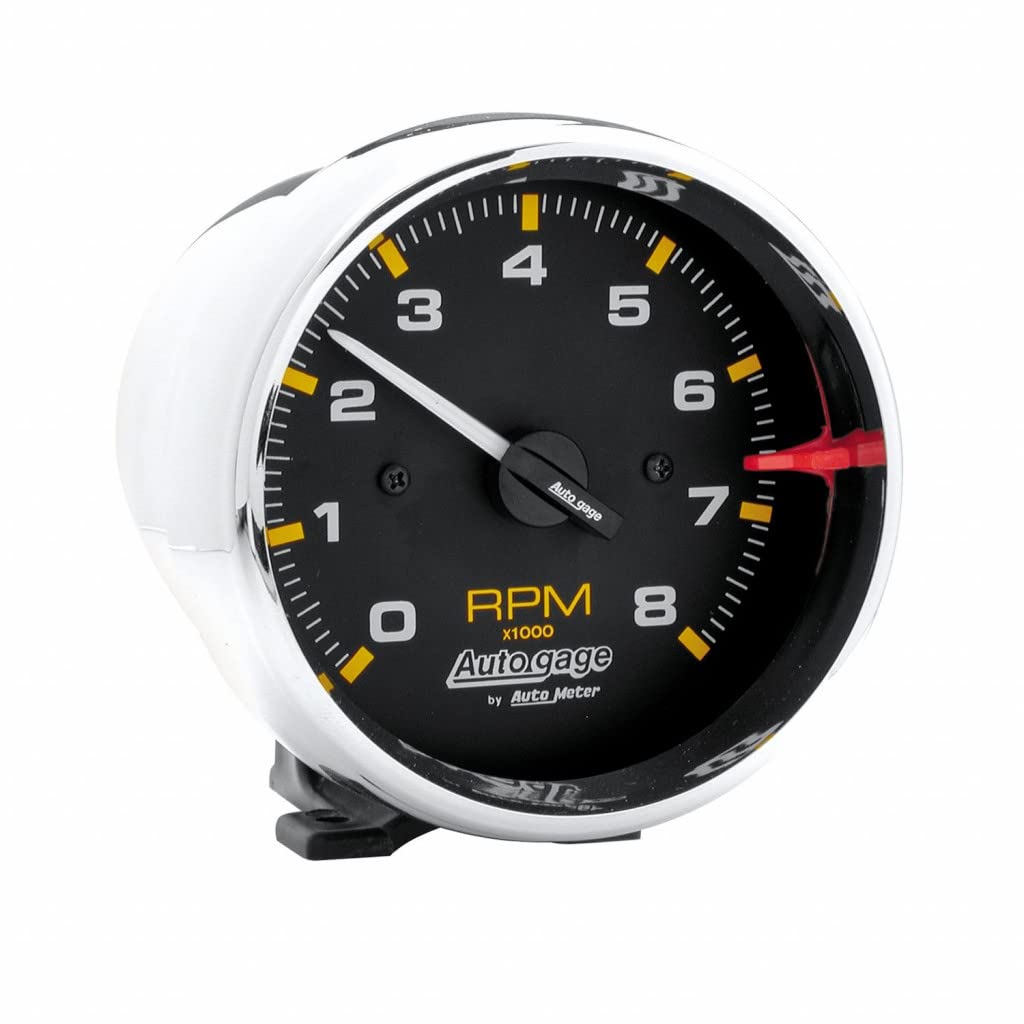 AutoMeter Pedestal Tachometer 3-3/4in. | 0-8K RPM | Black Dial/Chrome Case