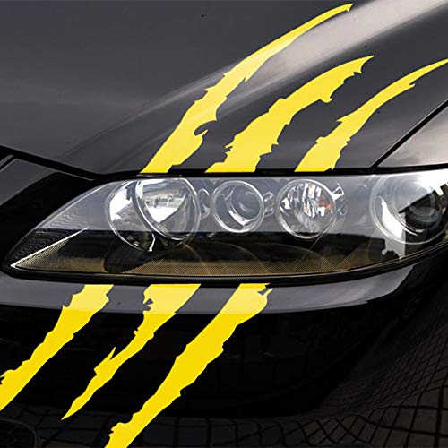 Car Stickers Reflective Monster Claw Scratch Marks Headlight Bumper Sticker Waterproof Decal (Black)