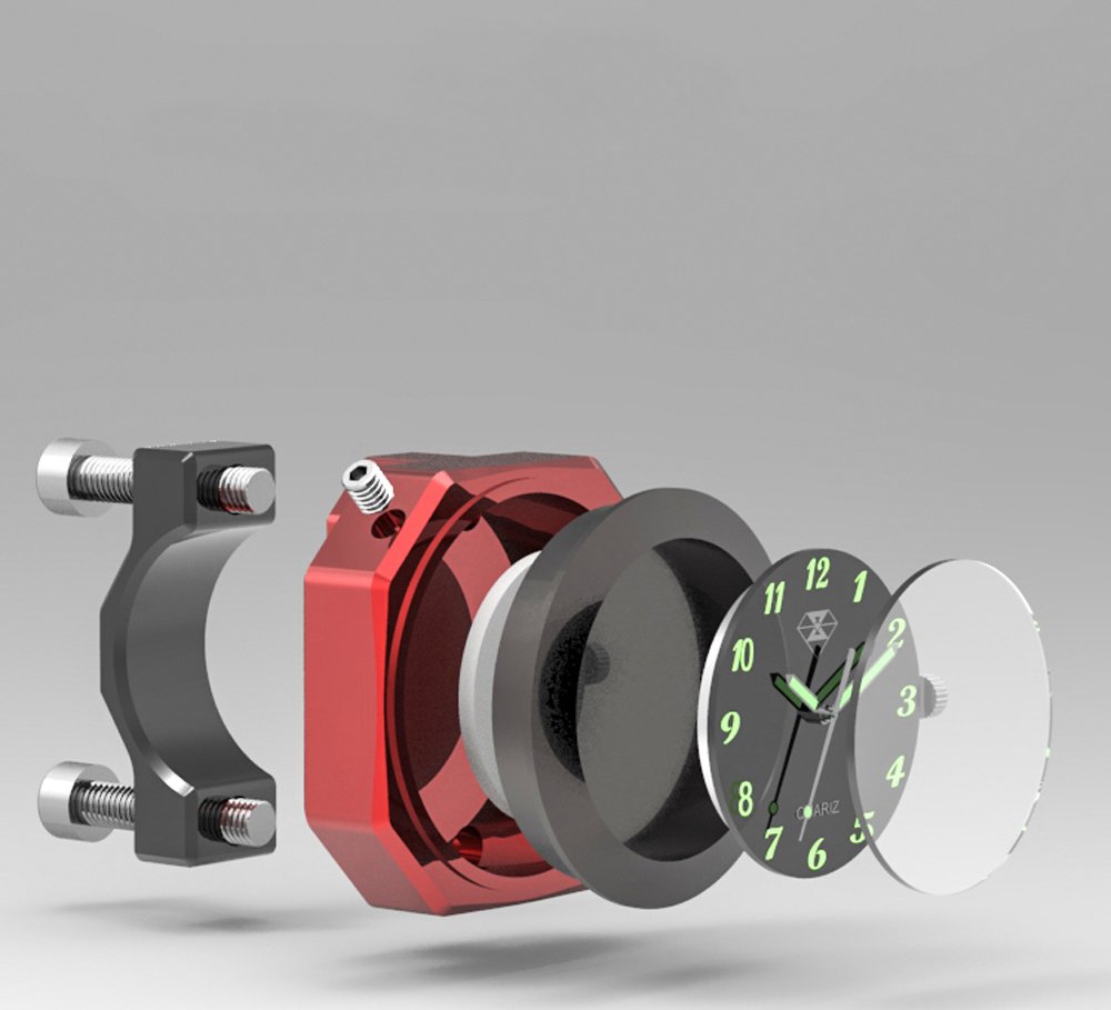 Perfectech Waterproof 7/8''- 1 1/8'' Handlebar Luminous Dial Motorcycle Clock for Dirt Bike Motocross Yamaha Kawasaki Honda Suzu