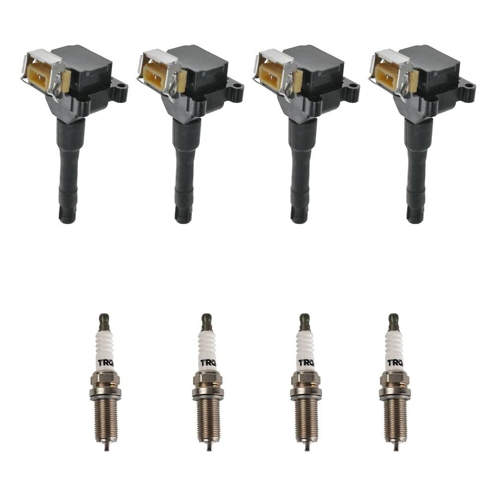 Trq Ignition Kit Ignition Coil Spark Plugs Compatible With 1991-1993 Bmw 318I 318Is