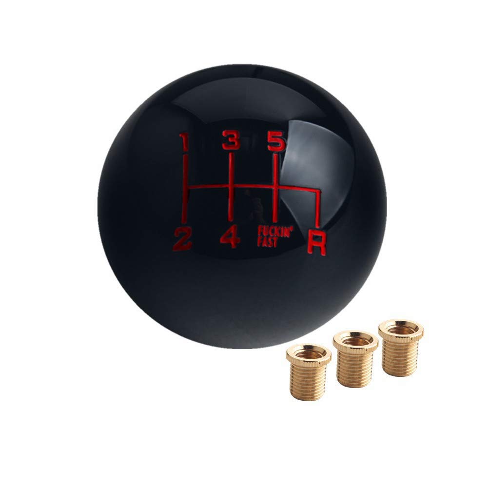 Dewhel Fing Fast Shift Knob 6 Speed Short Throw Shifter M12X1.25 M10X1.5 M10X1.25 M8X1.25 (Black)