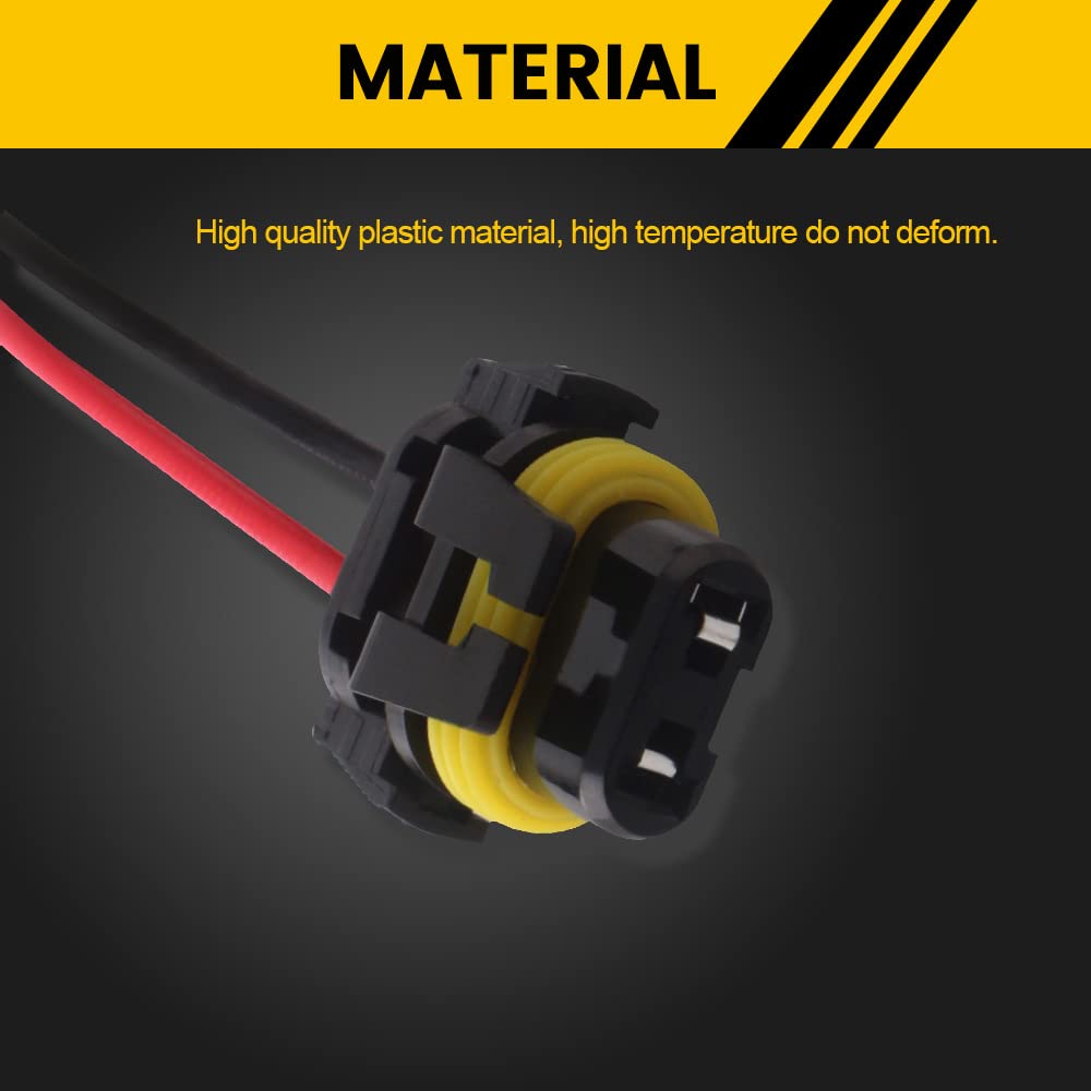 Qasim 9005 9006 Hb3 Hb4 Female Adapter Wiring Harness Sockets Wire For Headlights, Fog Lights Connector (Pack Of 4)