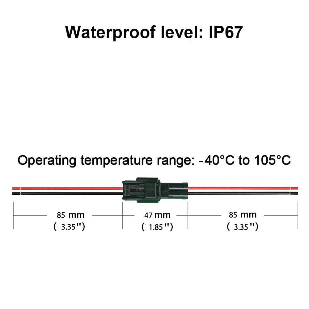 Zhofonet 2 Pin Waterproof Connectors,16Awg Waterproof Electrical Car Auto Wire Connector,Male Female Quick Disconnect For Car Tr