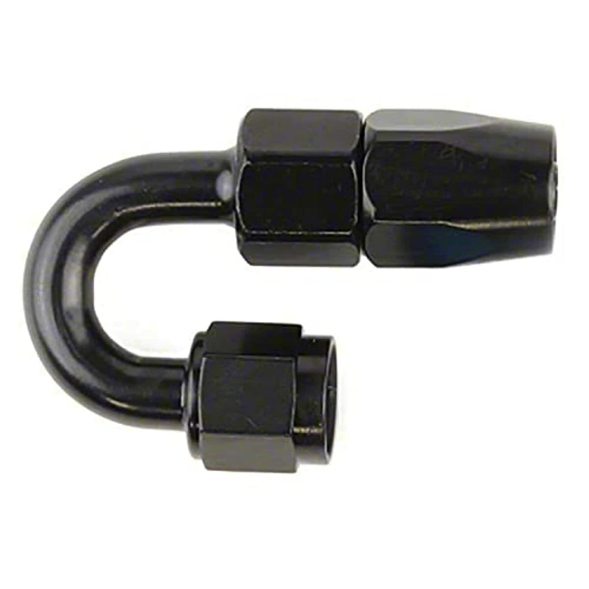 -6An X 180 Blk Push-On Hose End