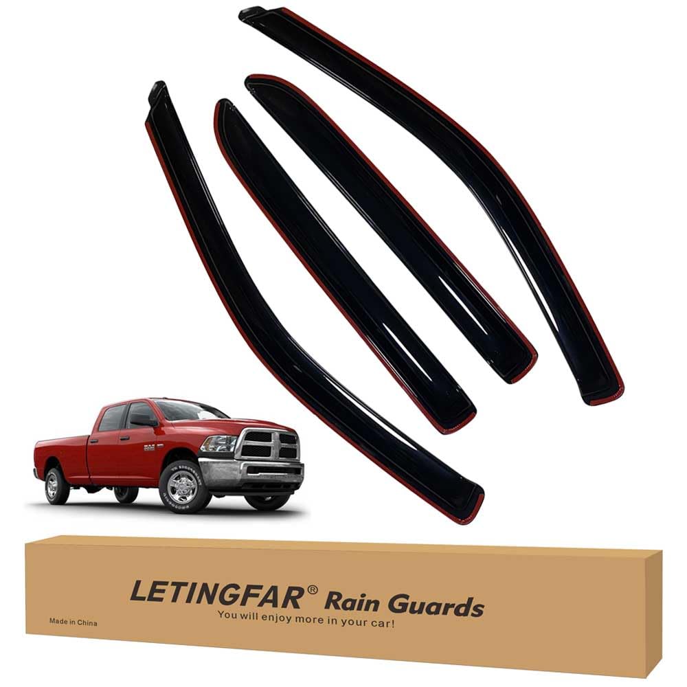 in-Channel Rain Guards for Dodge RAM 2500 3500 2019-2024 Crew Cab, Side Window Deflectors, Window Visors for RAM 2500 3500,for R