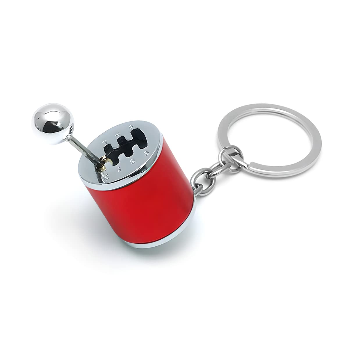 Belomi Car Shifter Gear Keychain, 6 Speed Shifter Keyring Gadgets, Car Shift Lever Manual Transmission (Red)