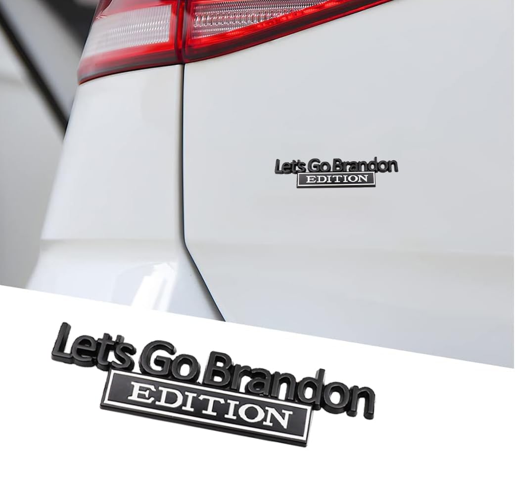2 Pcs Let'S Go Brandon Edition Emblem Car Side Rear Front Hood Trunk Door Badge 3D Decal Sticker For Car Truck Cr-Edition Cr-Edi