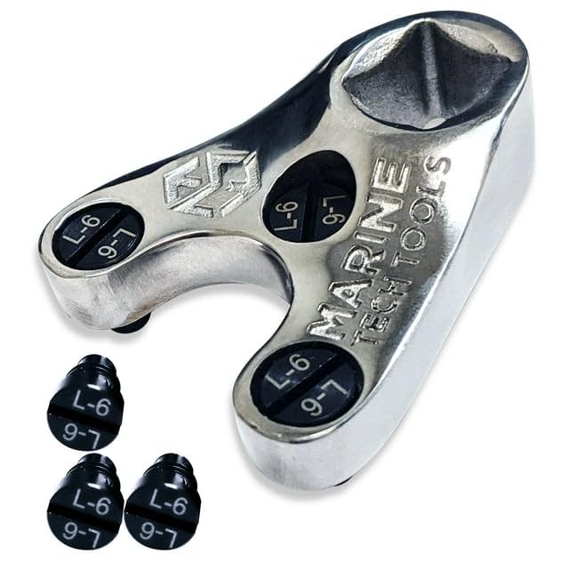 Marine Tech Tools 35Mm Outboard Pin Wrench (Amt0009) With L-6 Pins, Spanner Wrench, Tilt Cap Removal Tool, Tilt Caps Fit Showa Manufactured Units, Yamaha, Suzuki, Johnson, Honda, & Evinrude