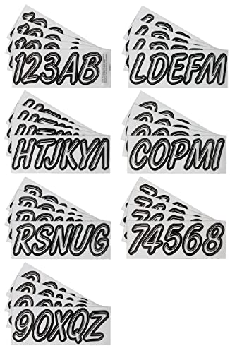 Hardline Products Series 400 Factory Matched 3-Inch Boat & Pwc Registration Number Kit, White/Black - Whbkg400