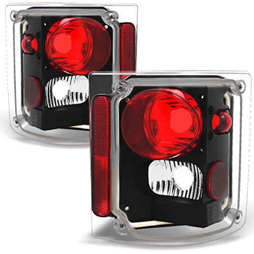 AKKON - For 1978-1991 GMC Jimmy Chevy 1500 Blazer Left + Right Full Size Left + Right Black Tail Lights Assembly