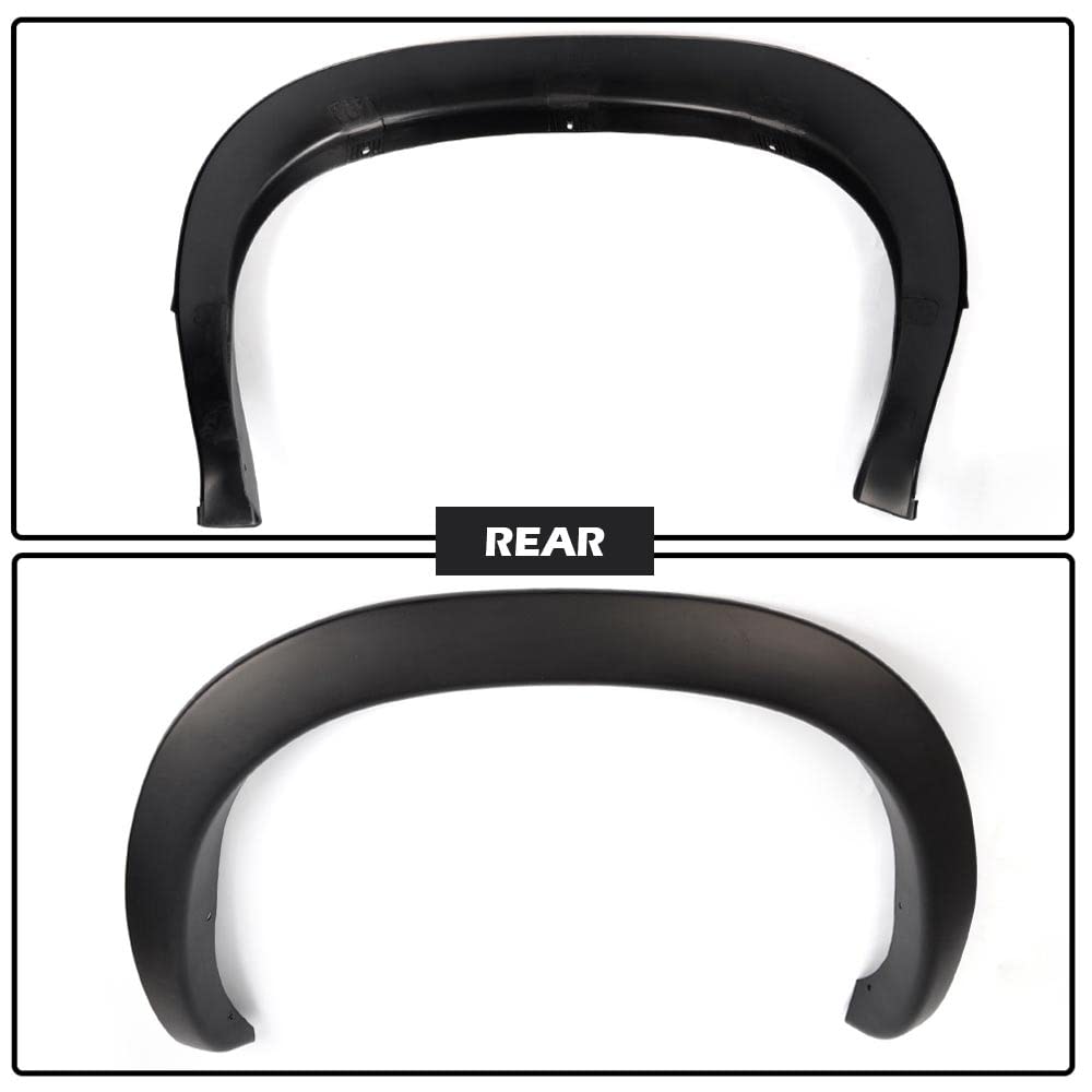 Pit66 Fender Flares, Compatible With 2002-2008 Dodge Ram 1500/2003-2009 Ram 2500 3500 (Do Not Fit Dually Models) Textured Factory Style Black Polypropylene Wheel Cover 55276209Ac