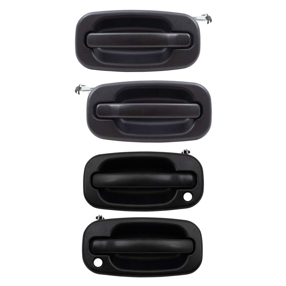 Autoandart Brock Replacement 4 Piece Set Front And Rear Outside Textured Door Handles Compatible With 99-06 Silverado Sierra Pic