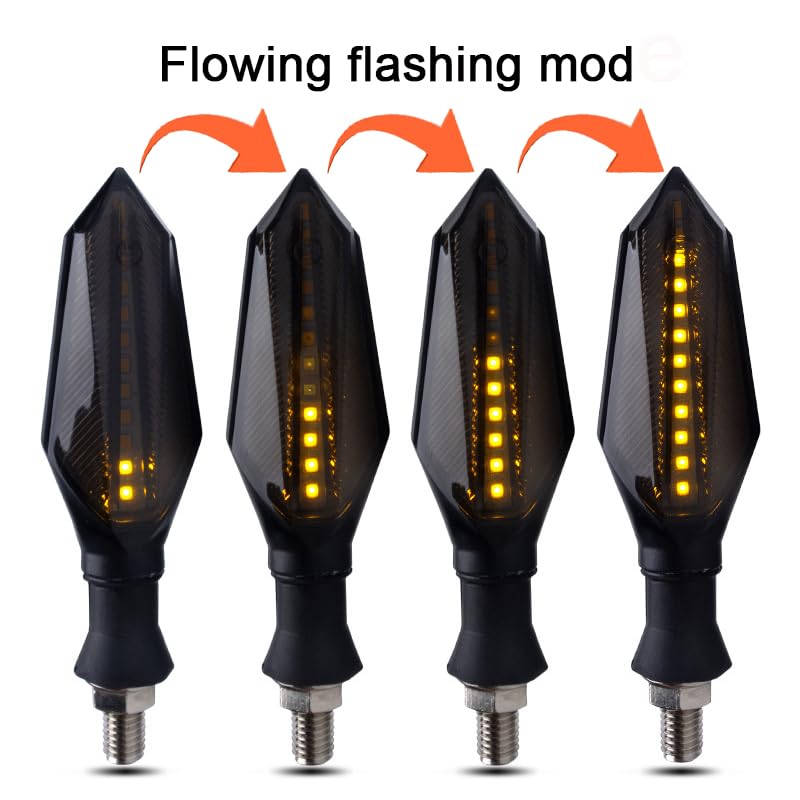 CYDZSW 2Pack Motorcycle Turn Signals LED,Universal Motorcycle Blinkers Tail Lights Kit,Bright Rear Turn Signal for Dirt Bike Sco