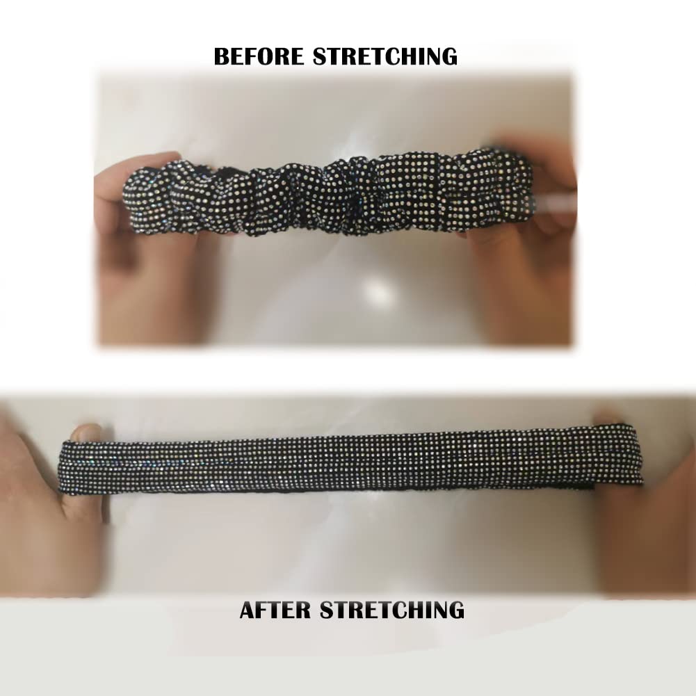 Beaumile Bling Rearview Mirror Accessories Elastic Plush Car Rear View Mirror Cover for Women Bling Car Accessories Universal Fi