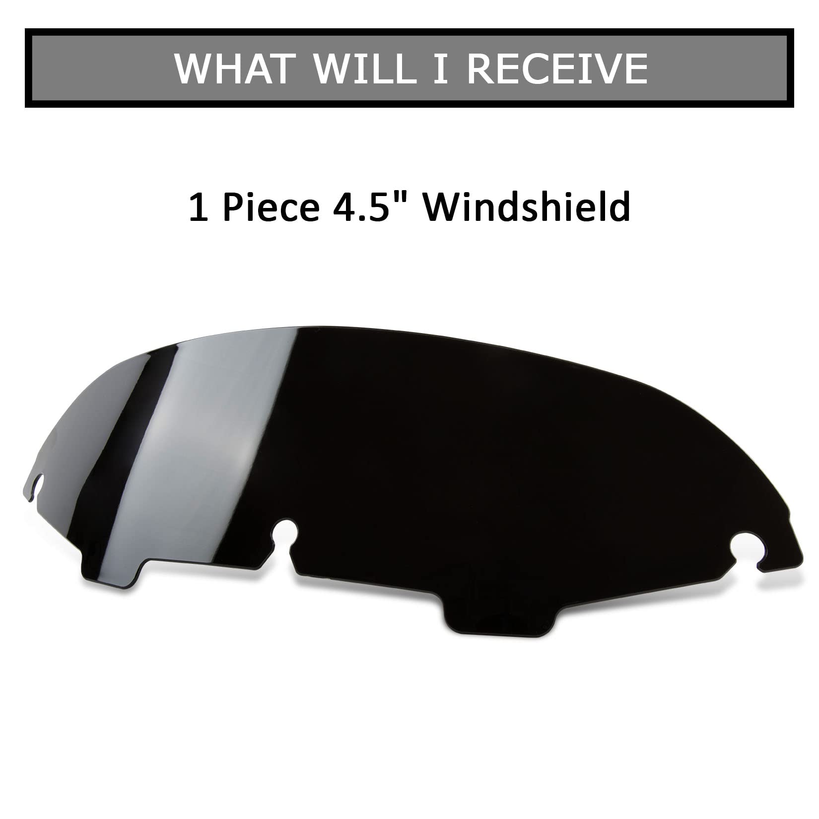 4.5'' Wave Windshield Windscreen Wind for Touring Street Glide Electra Glide FLHT FLHTCU Ultra Classic Glide FLHX FLHTK Tri Glid