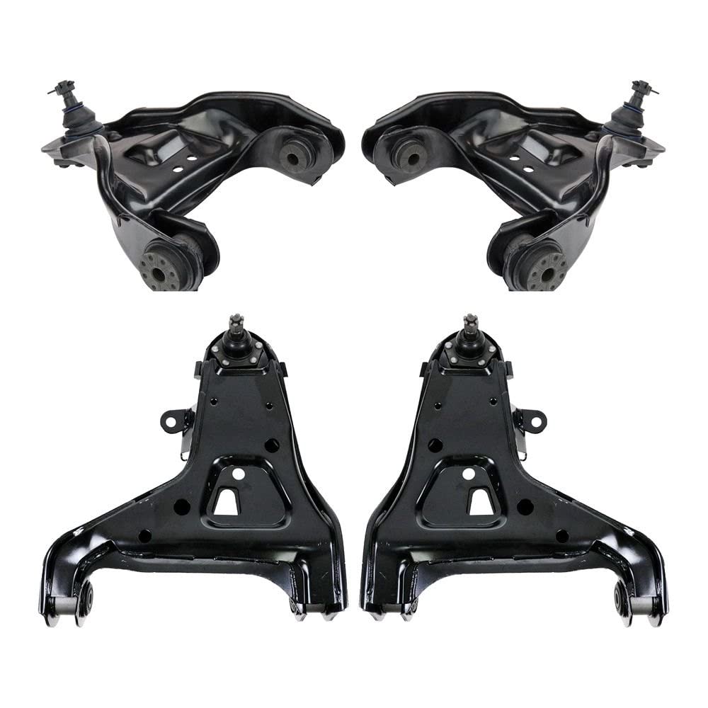 TRQ Front Upper & Lower Control Arm with Ball Joint Set Compatible with 84-00 Chevrolet GMC 98-00 Isuzu 91-00 Oldsmobile GM45121