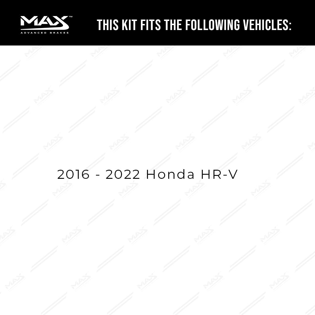 Max Advanced Brakes Rear Brake Kit Compatible With 2016 2017 2018 2019 2020 2021 2022 Honda Hrv Replacement Geomet Coated Oe Dis