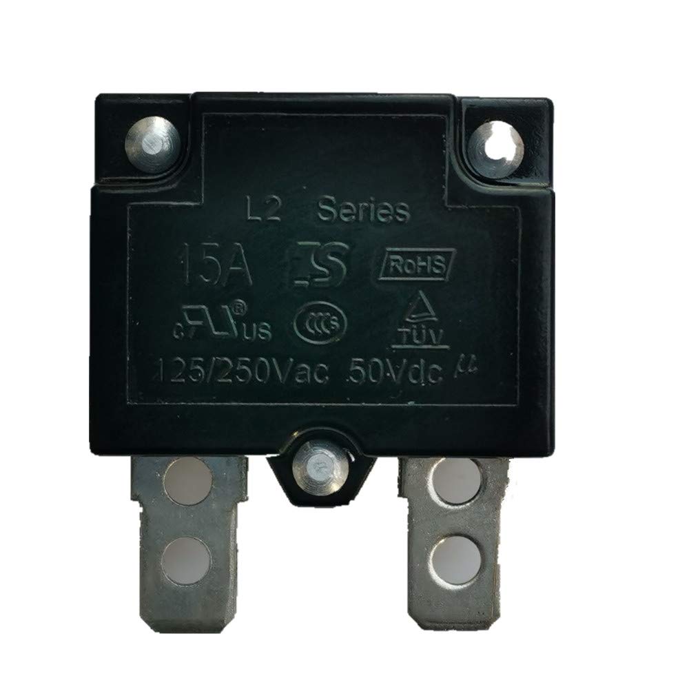 2Pcs 15A 125/250Vac 50Vdc Thermal Switch Circuit Breaker Current Overload Protector With Automatic Reset 15 Amp Relay Fuse Protection Kids Ride-On Toys Car Accessories
