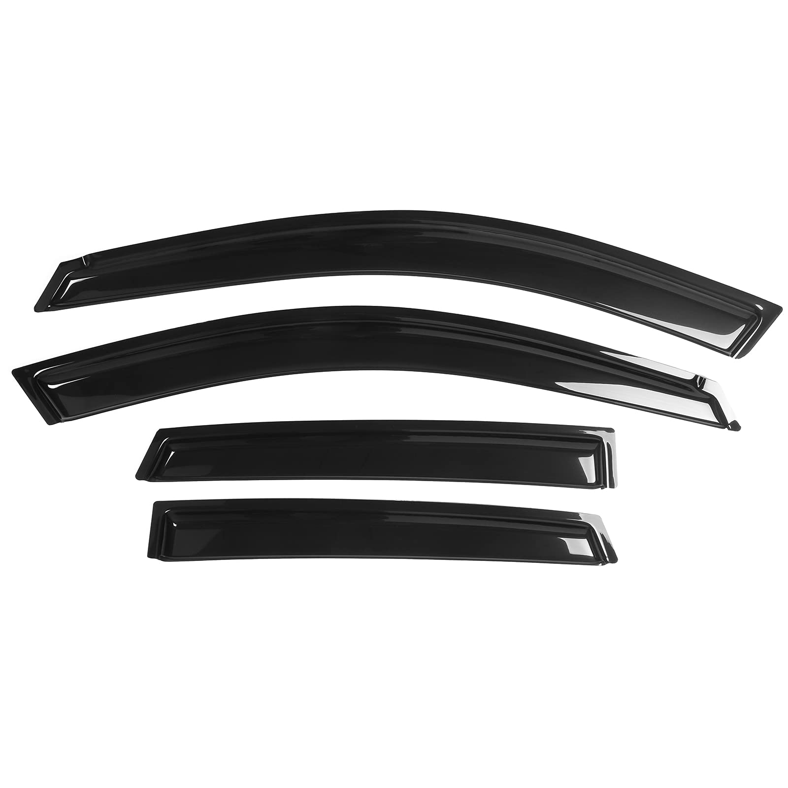 Window Visors Compatible with 2008-2014 Subaru Impreza WRX STI, Smoke Tinted Semi-Transparent Acrylic Sun Rain Deflector 4PC by 