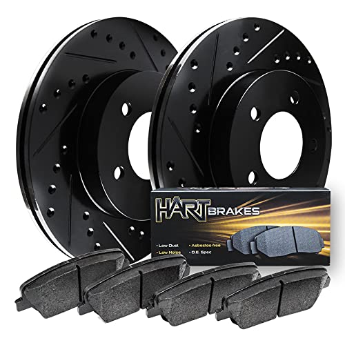 Hart Brakes Front Brakes And Rotors Kit |Front Brake Pads| Brake Rotors And Pads| Heavy Duty Brake Pads And Rotors |Fits 2004-20