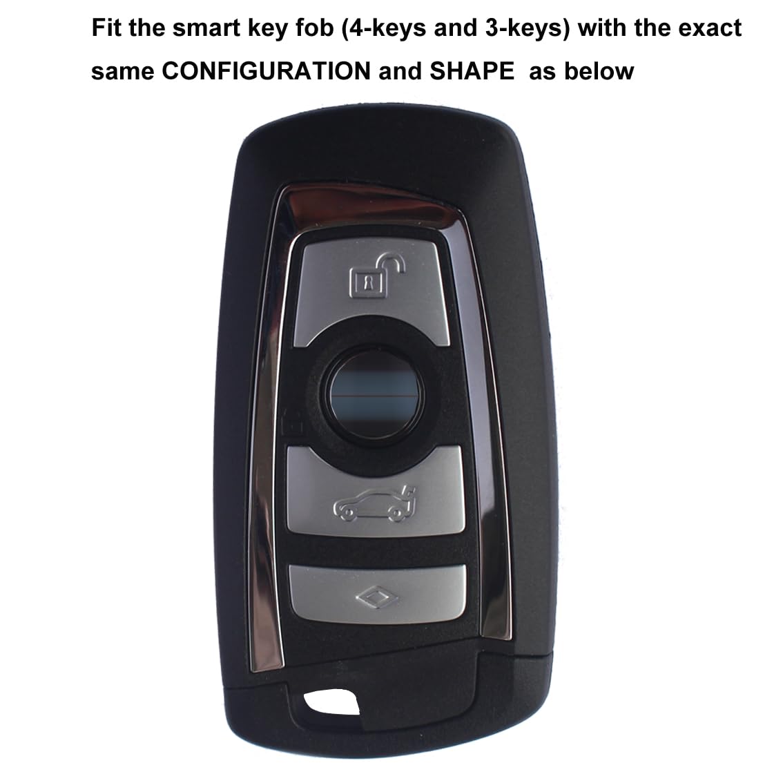 Velsman Compatible With Bmw Trapezoid Style Key Fob Silicone Case Cover Protector Holder With Wrist Strap - 3 Buttons - Please D