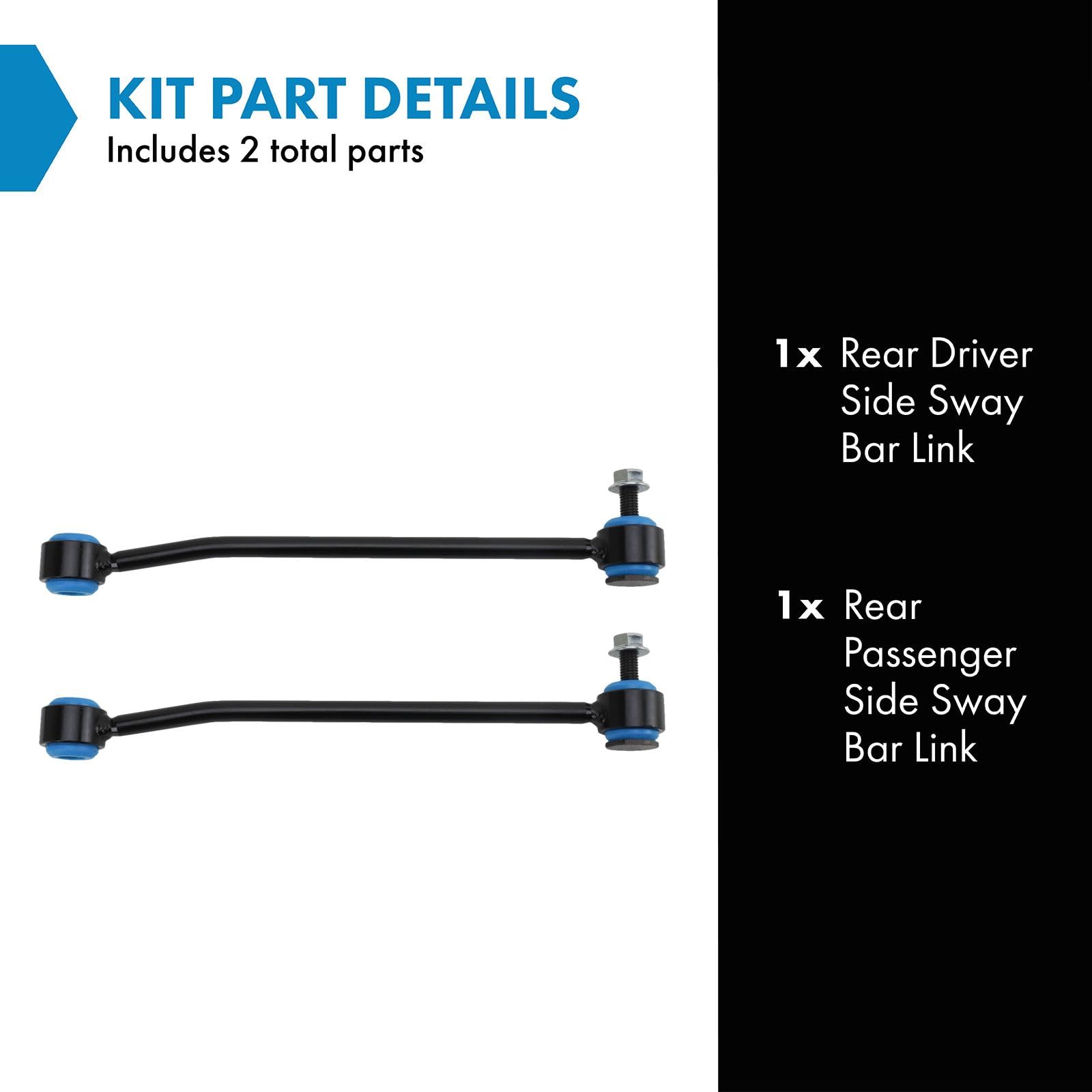 Trq Rear Sway Bar Stabilizer Link Set Compatible With 2015-2023 Ford Transit-150 Transit-250 Transit-350 Transit-350 Hd