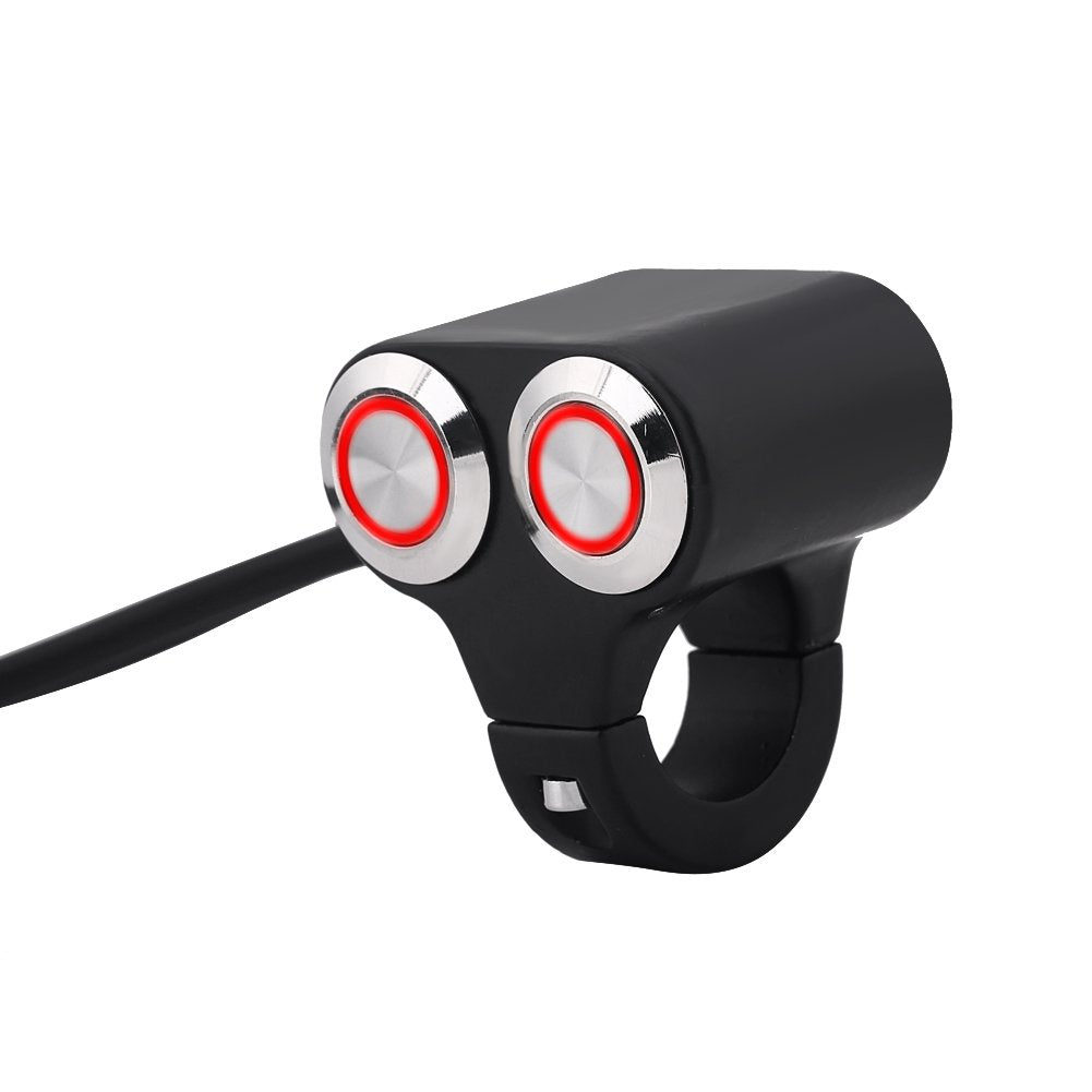 7/8inch 22mm Motorcycle Switch Handlebar, Universal Motorbike Handlebar On/Off Grip Switches Brake Fog Headlight Handle Self-Ret