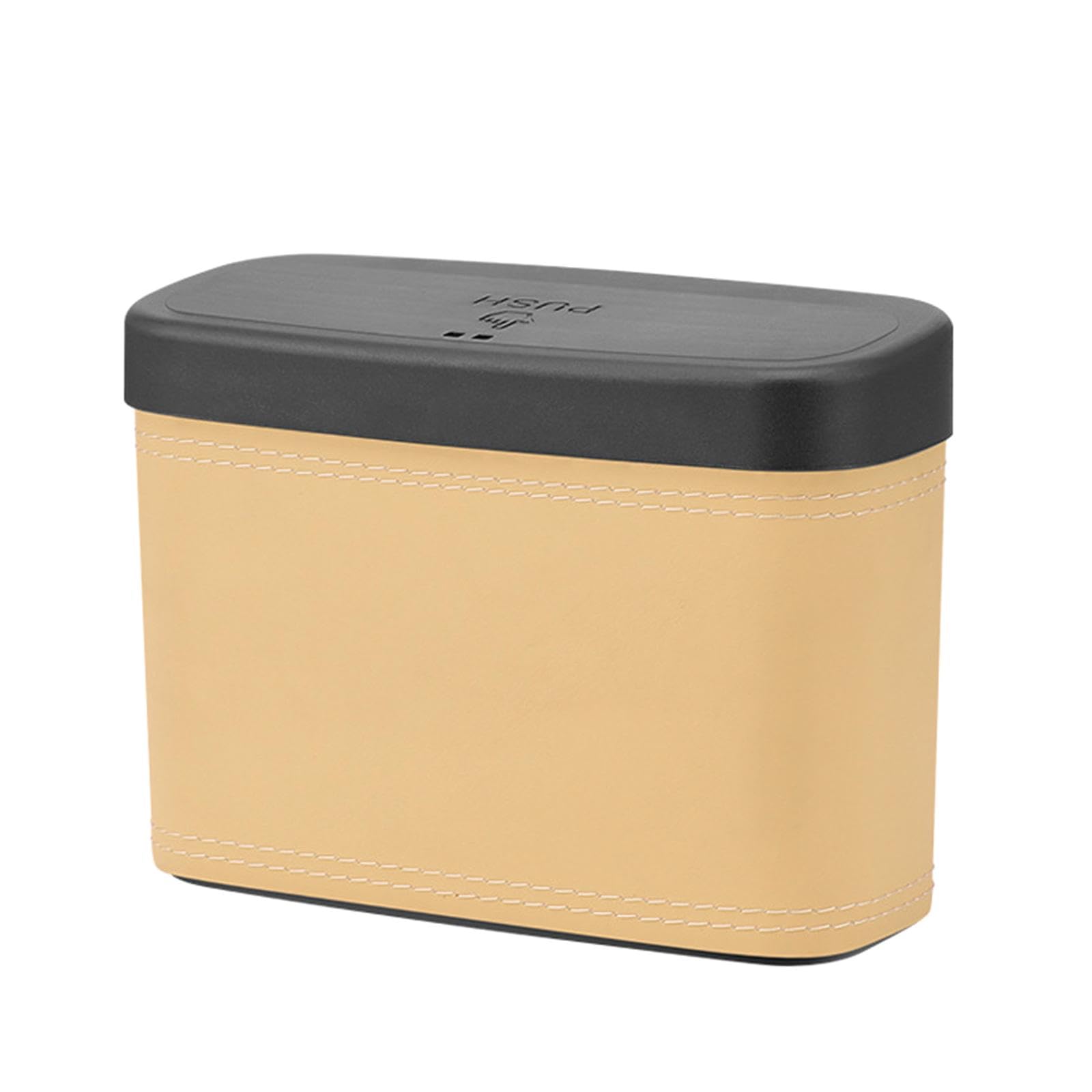 TRENDYNEST Mini Car Trash Can Portable Car Garbage Can for Automotive Home Desktop Beige| Dustbin for Home | Plastic Trash Can