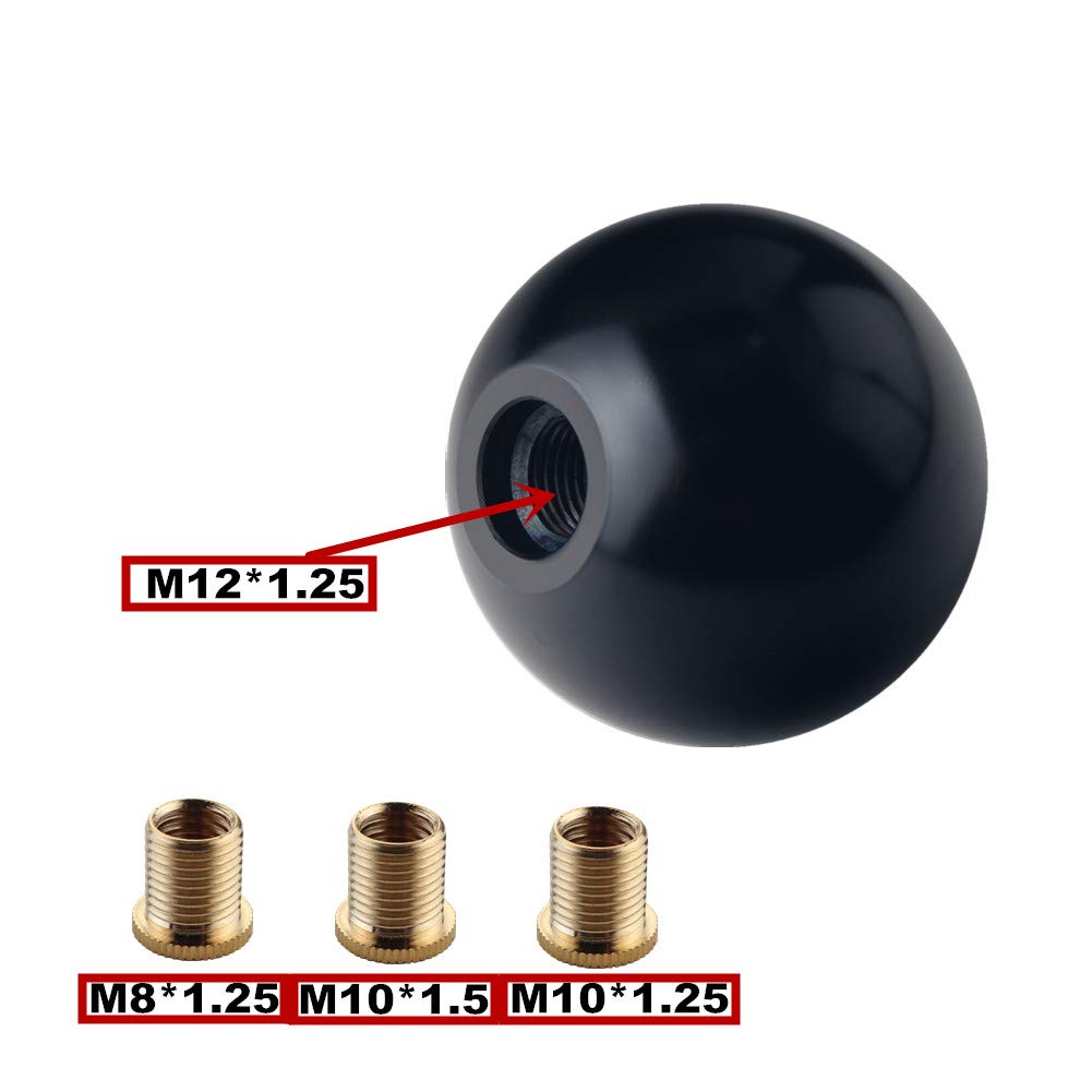 Dewhel Black/White Inlay Sphere Aluminum 200 Grams Weighted Manual Shift Knob 5 Speed Short Throw Shifter M12X1.25 M10X1.5 M10X1.25 M8X1.25