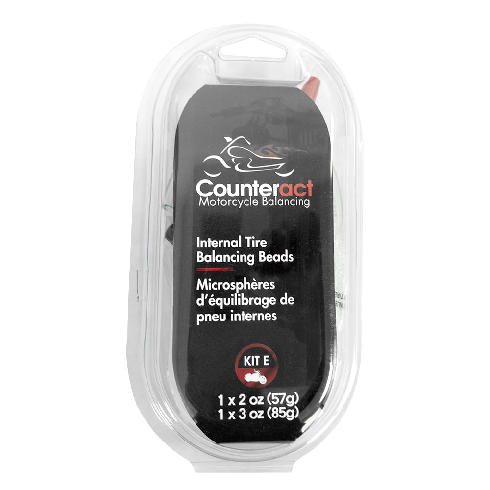 Counteract Kit-E Motorcycle Do It Yourself Tire/Wheel Balancing Beads Kit - (1) 2Oz (1) 3Oz Diy Bead Bags, (2) Valve Caps And Co