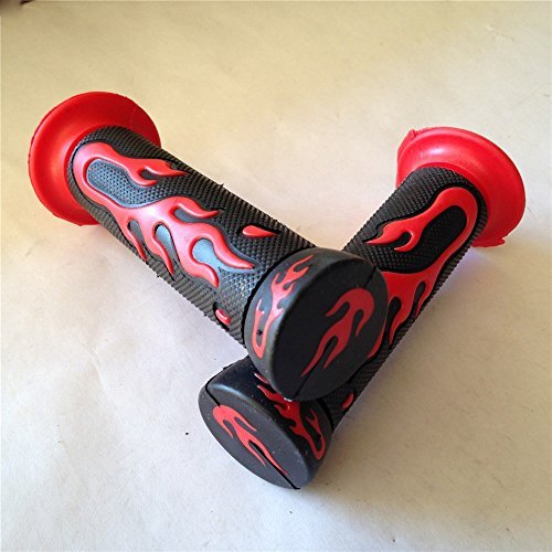 Xkmt- Flame Gel Style H Grips Red Atv Quad Compatible With Kawasaki Polaris Seadoo Bombardier Jet Ski Atv Foreman Recon Rincon B