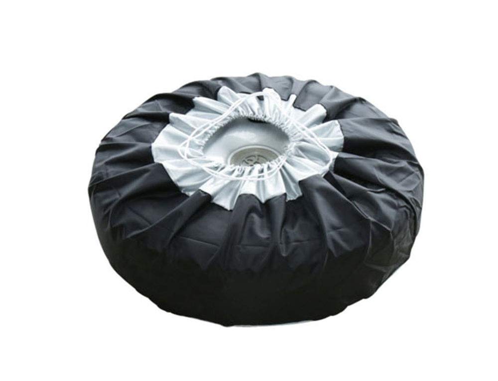 Comily Plus+ 4Pcs/Set 210D Polyester Spare Tire Covers Storage Tote Bags With Handle Fit For 16''-18'' Tyres In Diameter-Black/S