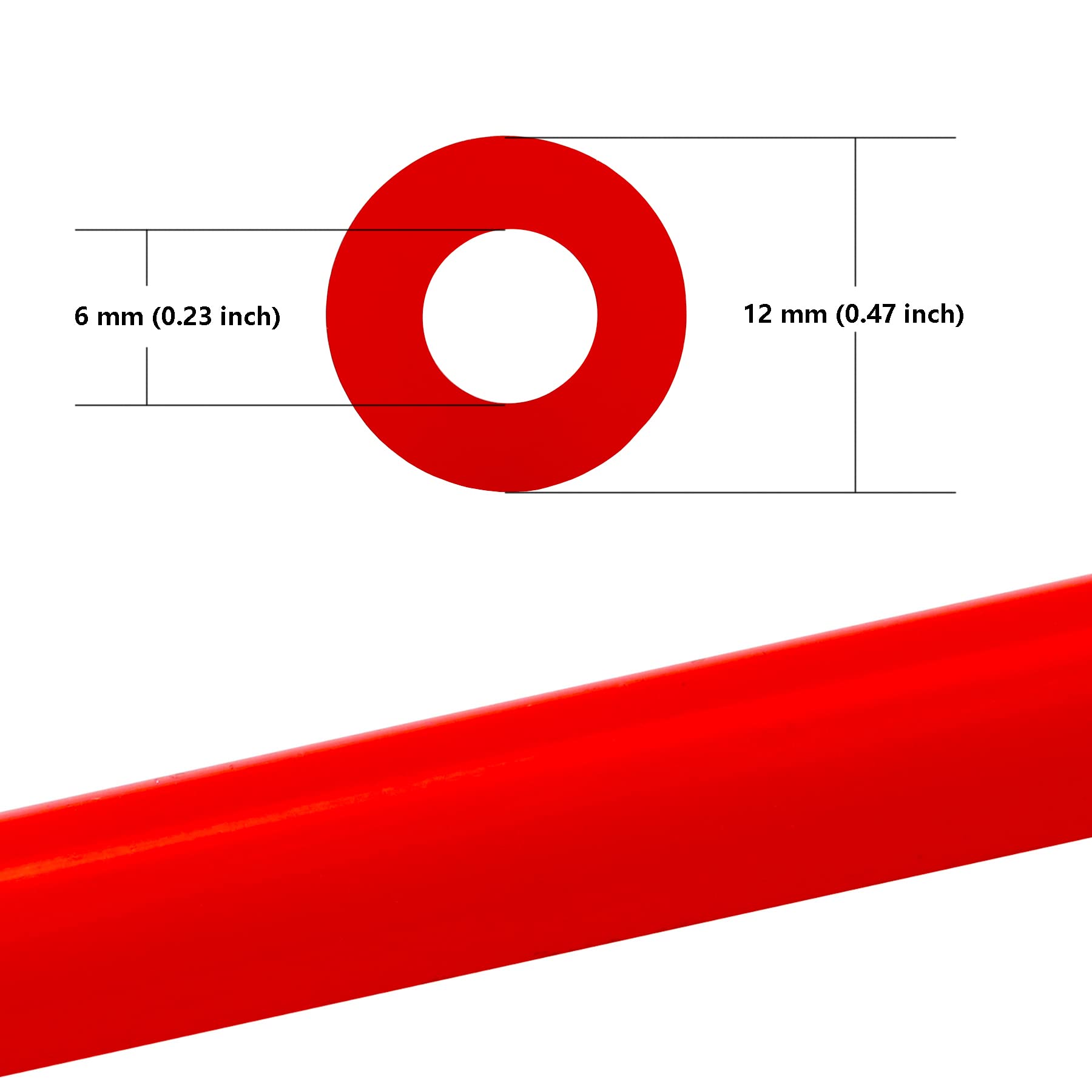 Ucreative 5Ft Id 1/4'' (6Mm) High Temperature Silicone Vacuum Tubing Hose 130Psi Max Pressure Red