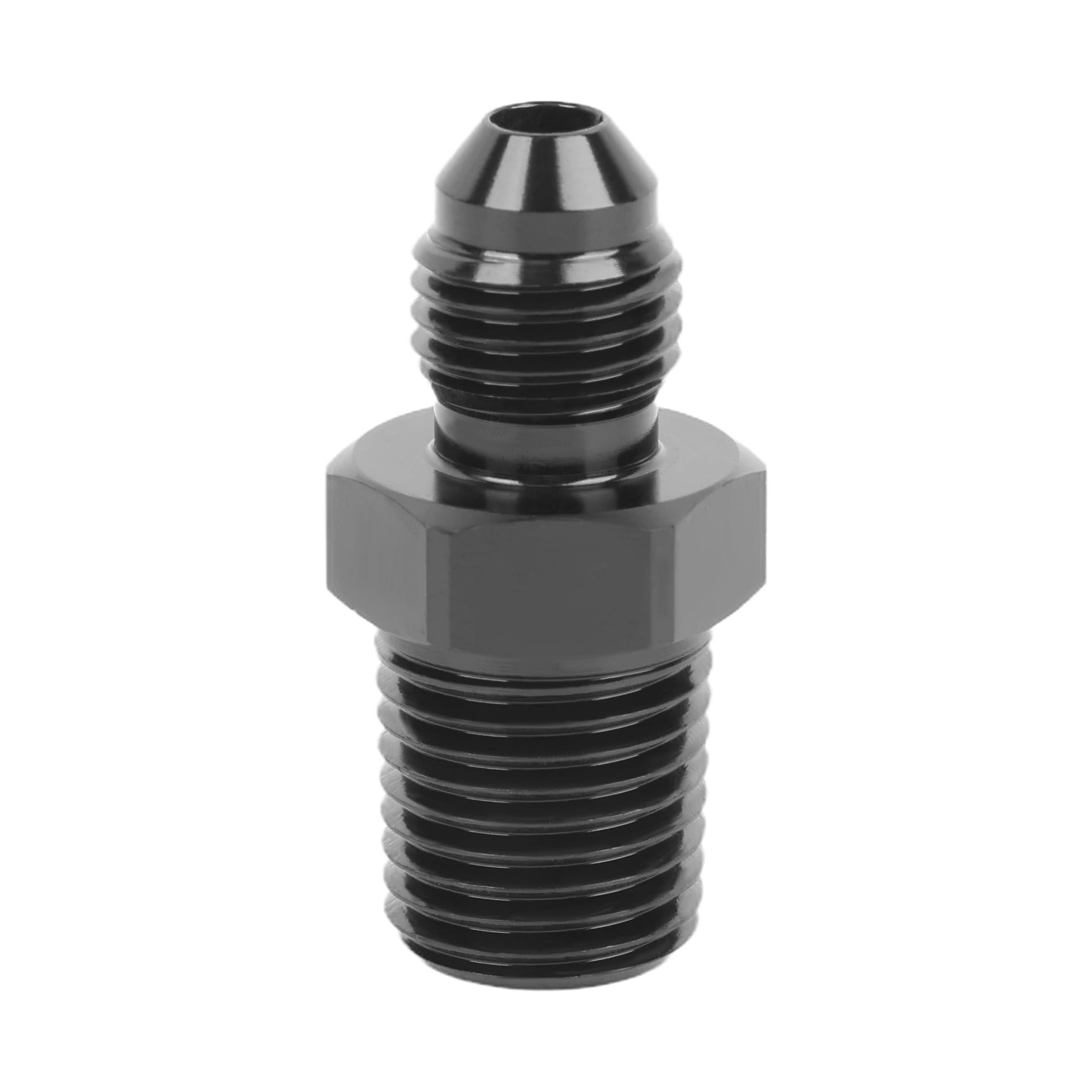 Evil Energy 4An Male Flare To 1/4'' Npt Pipe Fitting Adapter Straight Aluminum Black