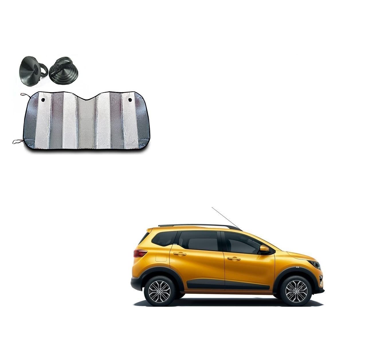 Auto Addict Aluminium Foil Foldable Car Sunshades for Front/Rear Windshield 1pc for Renault Triber