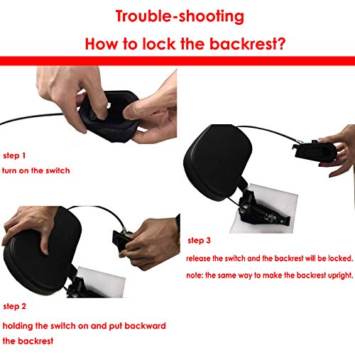 Hdbubalus Adjustable Rider Backrest Detachable Driver Backrest Pad W/Mounting Kit Fit For Harley Touring Road King Street Glide Road Glide Electra Glide Cvo Flhtk Fltrt 2009-2025 Black Arm