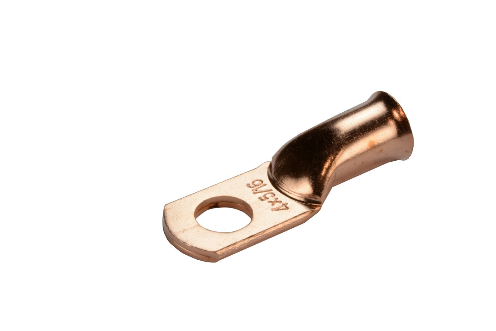 Temco 100 Pack Bare Copper Welding Battery Cable Ends, Lugs Terminal 4 Awg 5/16 '' Hole (6 Awg To 1/0 Awg Options Available)