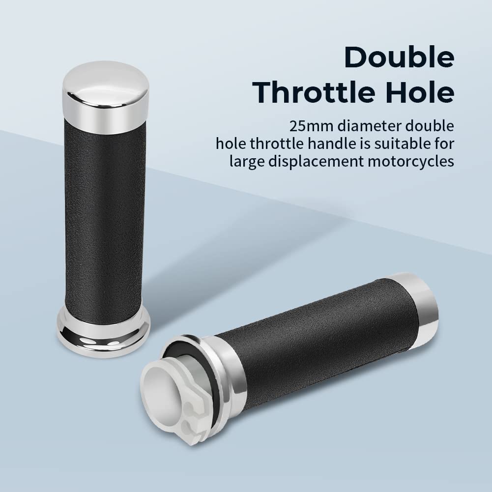 Foruly Grip Throttle Tube Replace For Honda Oem:53145-Mm8-000, 25Mm Right Grip Dual Throttle Tube & Left Handlebar Grip Suitable For Honda Vt Xvs Shadow 400/750/1100 Magna Sabre