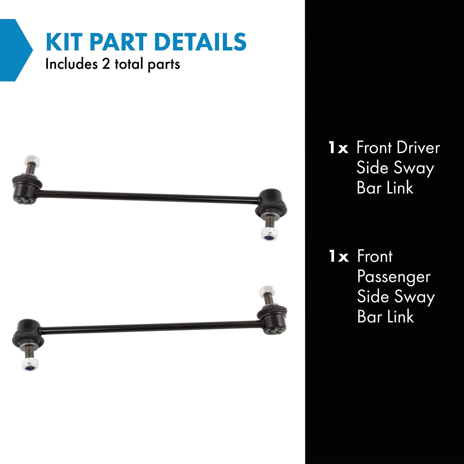 Trq Front Sway Bar Stabilizer Link Set Compatible With 2014-2018 Mazda 3