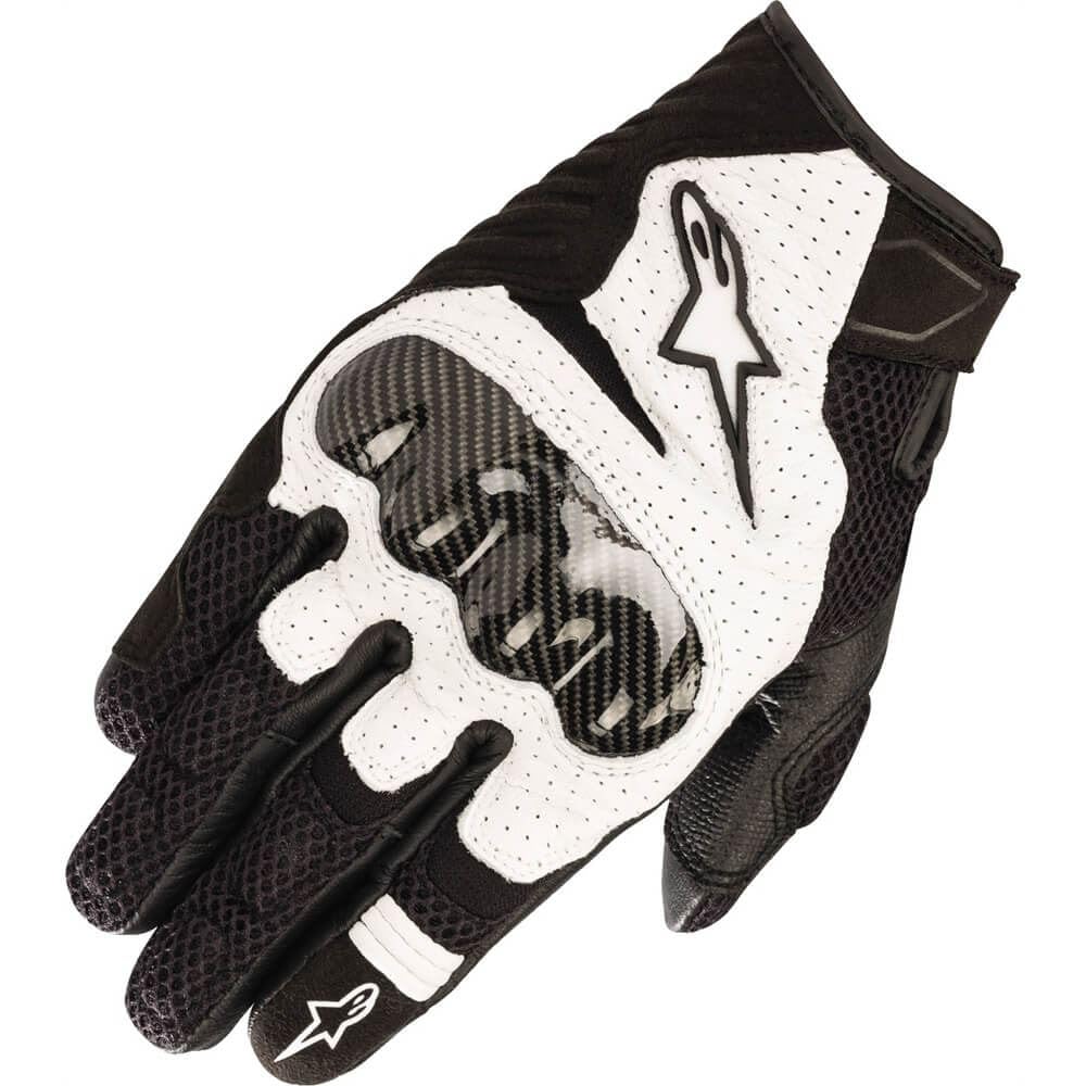 Alpinestars Black/White Sz L Alpinestars Smx-1 Air V2 Vented Leather Motorcycle Glove