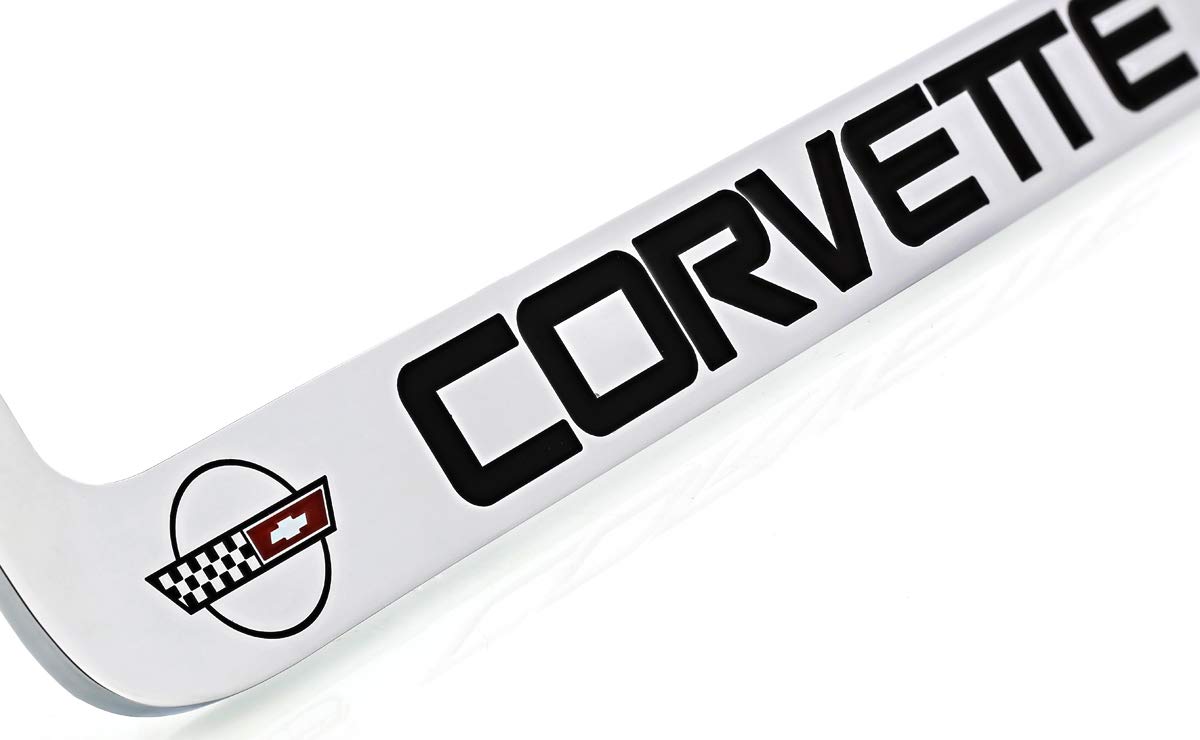 Chevrolet Corvette C4 Chrome Plated Metal License Plate Frame Holder