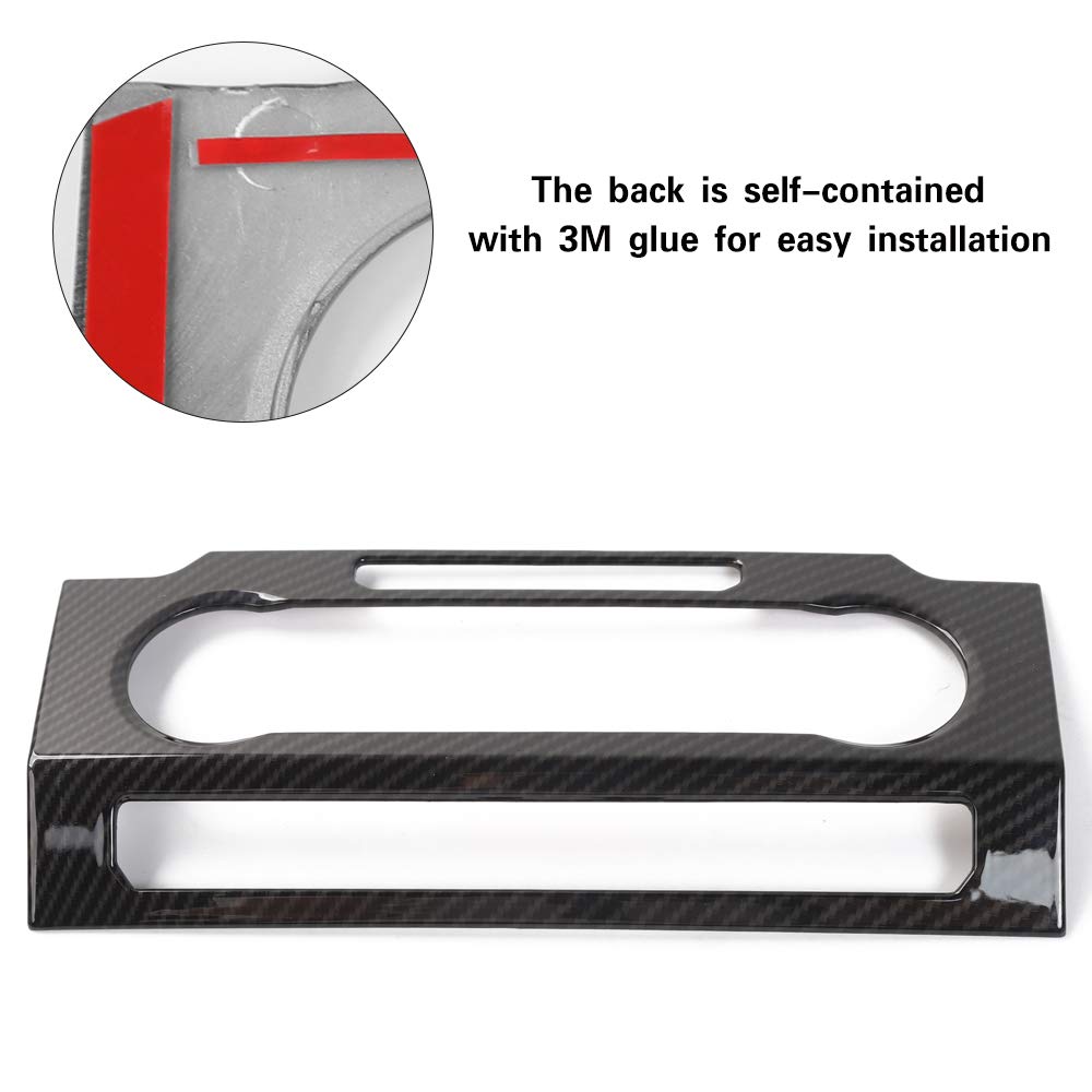 Voodonala Carbon Fiber Grain Central Control Volume Panel Decorative Trim For Ford F150 2015 2016 2017