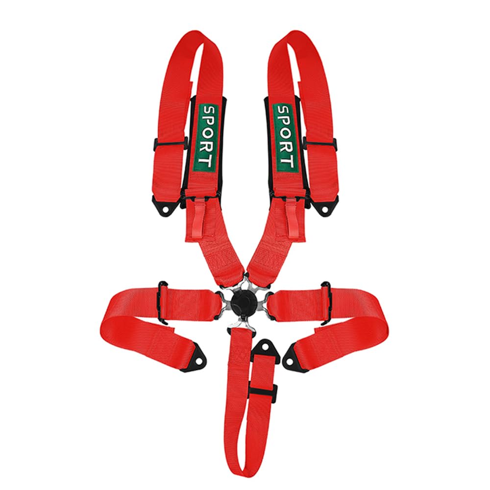 Bestzheyu Compatible For 5-Point Racing Safety Harness Set With Ultra Comfort Heavy Duty Shoulder Pads Universal Polyester Safet