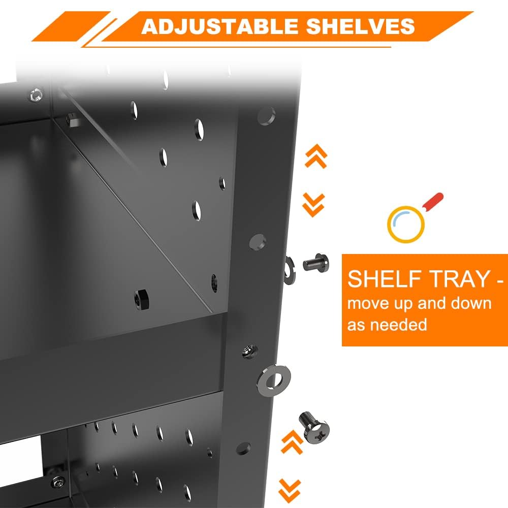 MELIPRON Cargo Van Shelving Storage System Fit Ford Transit, Promaster, Chevy Express/GMC Savana, NV, Sprinter and Metris Steel