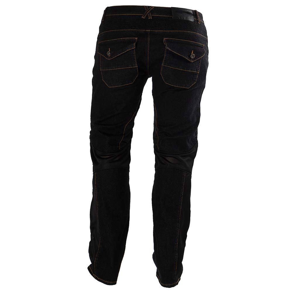 2019 Men Motorcycle Riding Jeans Armor Racing Cycling Pants With Upgrade Knee Hip Protector Pads (Black, L=32)