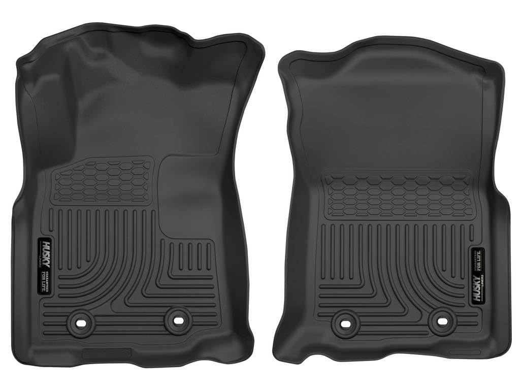 Husky Liners Weatherbeater Floor Mats | Fits 2018-2023 Toyota Tacoma, Double & Access Cab W/Auto Trans | Front Row, 2-Pc Black - 13971